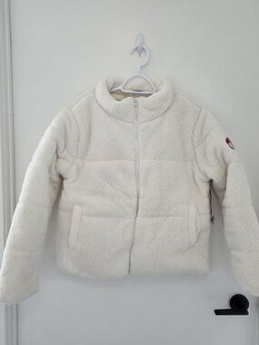 Women's Cream Sherpa Zip-Up Jacket